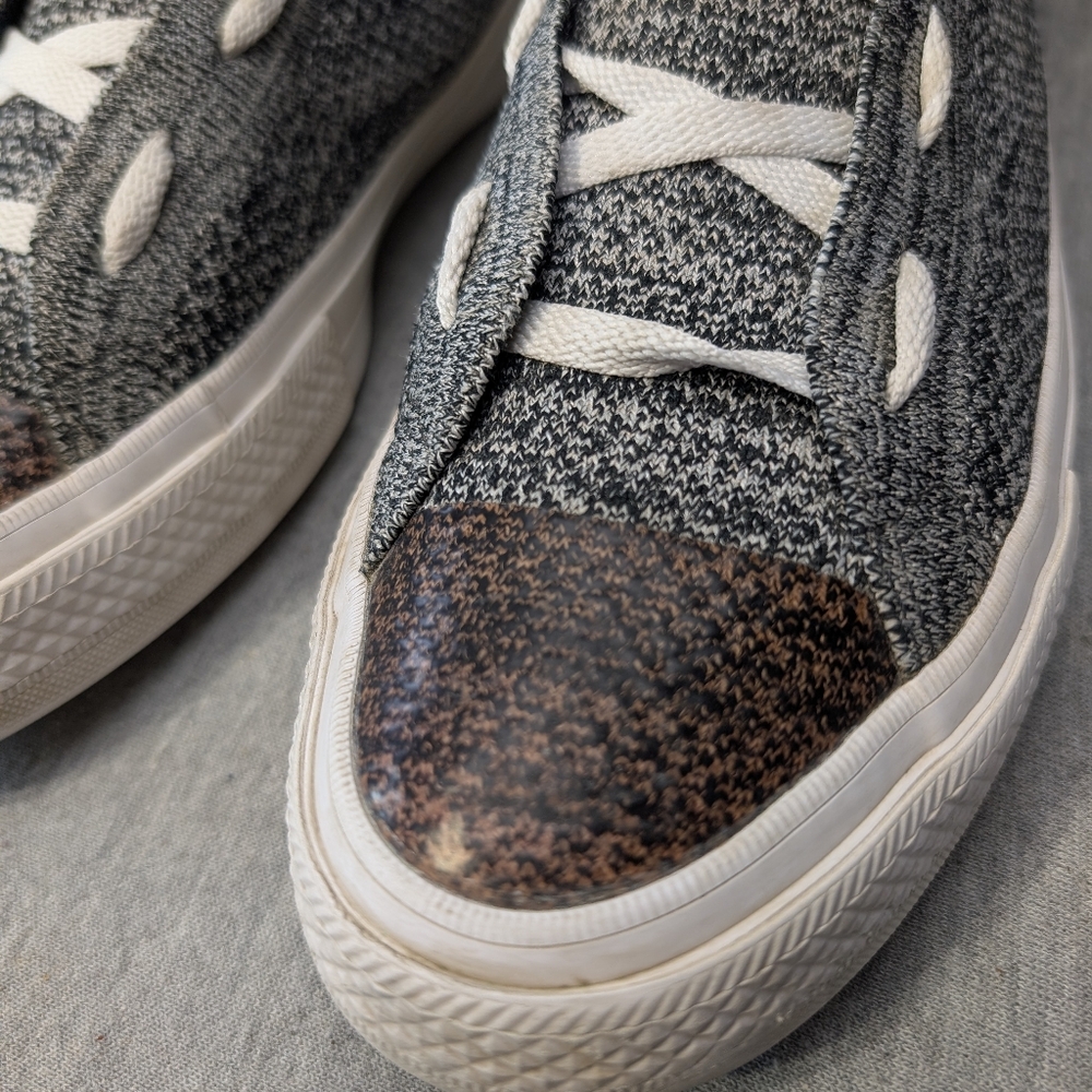 Converse Chuck Taylor Fly Knit High Top Sneakers M 8.5 W 10.5 Gray Brown - Picture 4 of 14